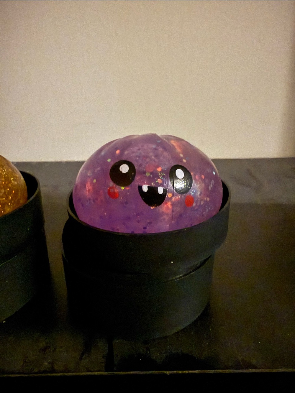 Purple Squeeze Slime Ball Toy with Cute Face - Kids Stress Reliever
